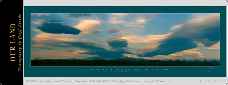 13626c - Dawn Sky Over Mt Nimrod - Small Pano